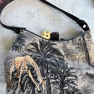 Tropical Giraffe Print Shoulder Bag